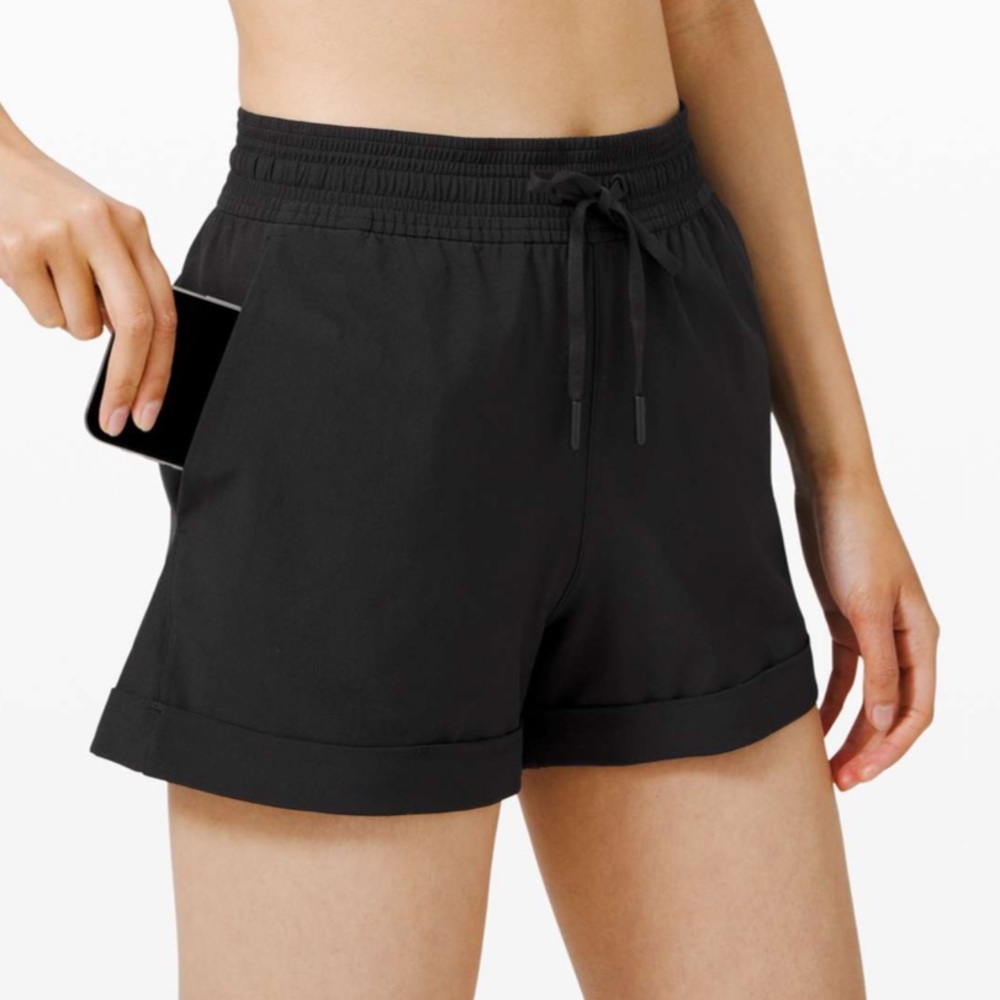 Black Lululemon Spring Break Away Shorts